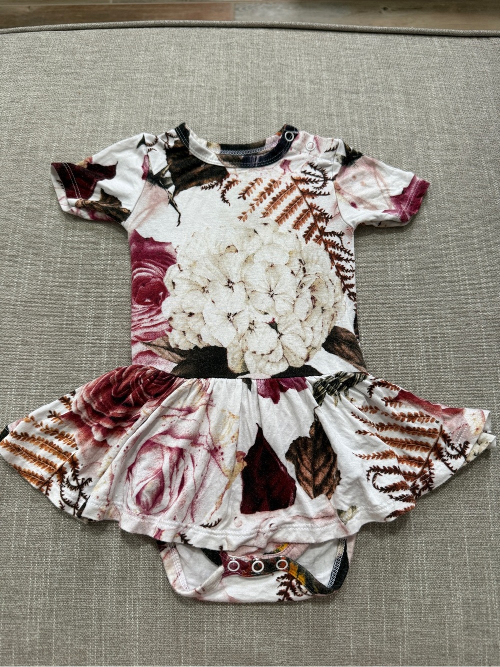 Posh Peanut Black Rose Flutter Bodysuit Dress